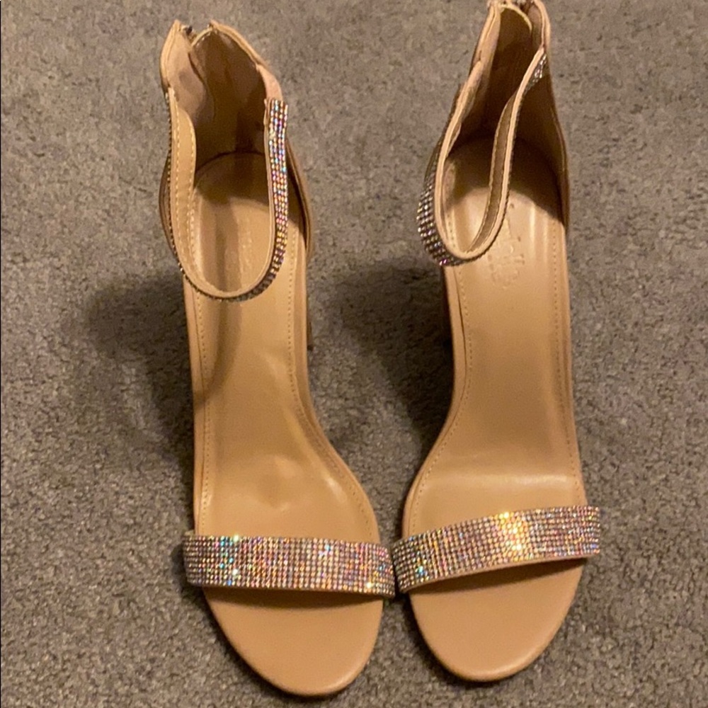 Jeweled Cream Heels